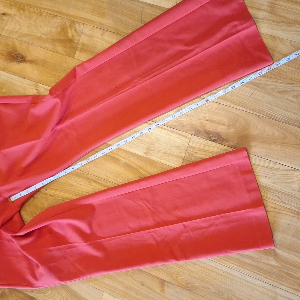TALL 7th Avenue New York & Co. Orange Flare Leg High Waist Trousers Sz 18 Tall - Picture 11 of 11